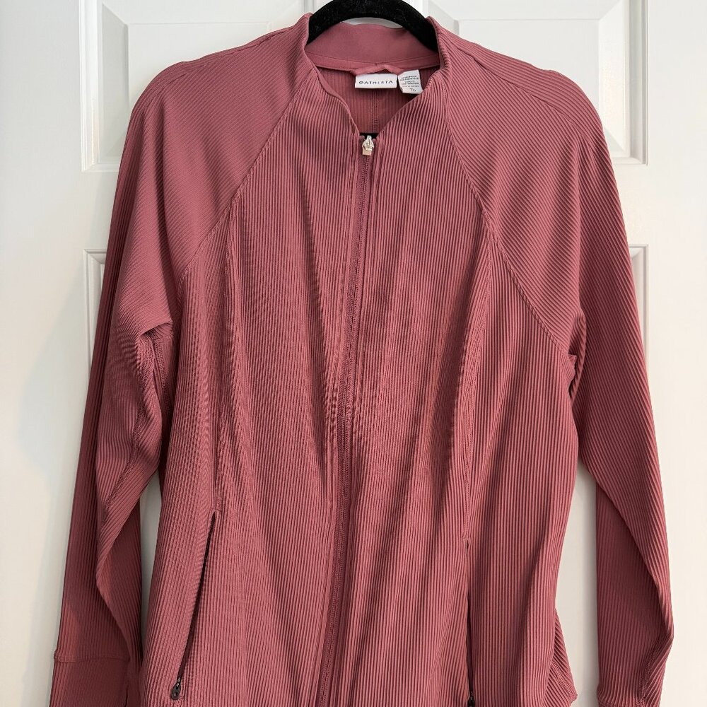 Athleta Ribbed Momentum Jacket Mauve XL